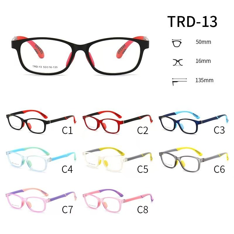 TRD-13有现货硅胶TR超轻近视眼镜框架儿童小学生硅胶眼镜框斜视弱视远视散光矫正可配度数眼镜架详情图2