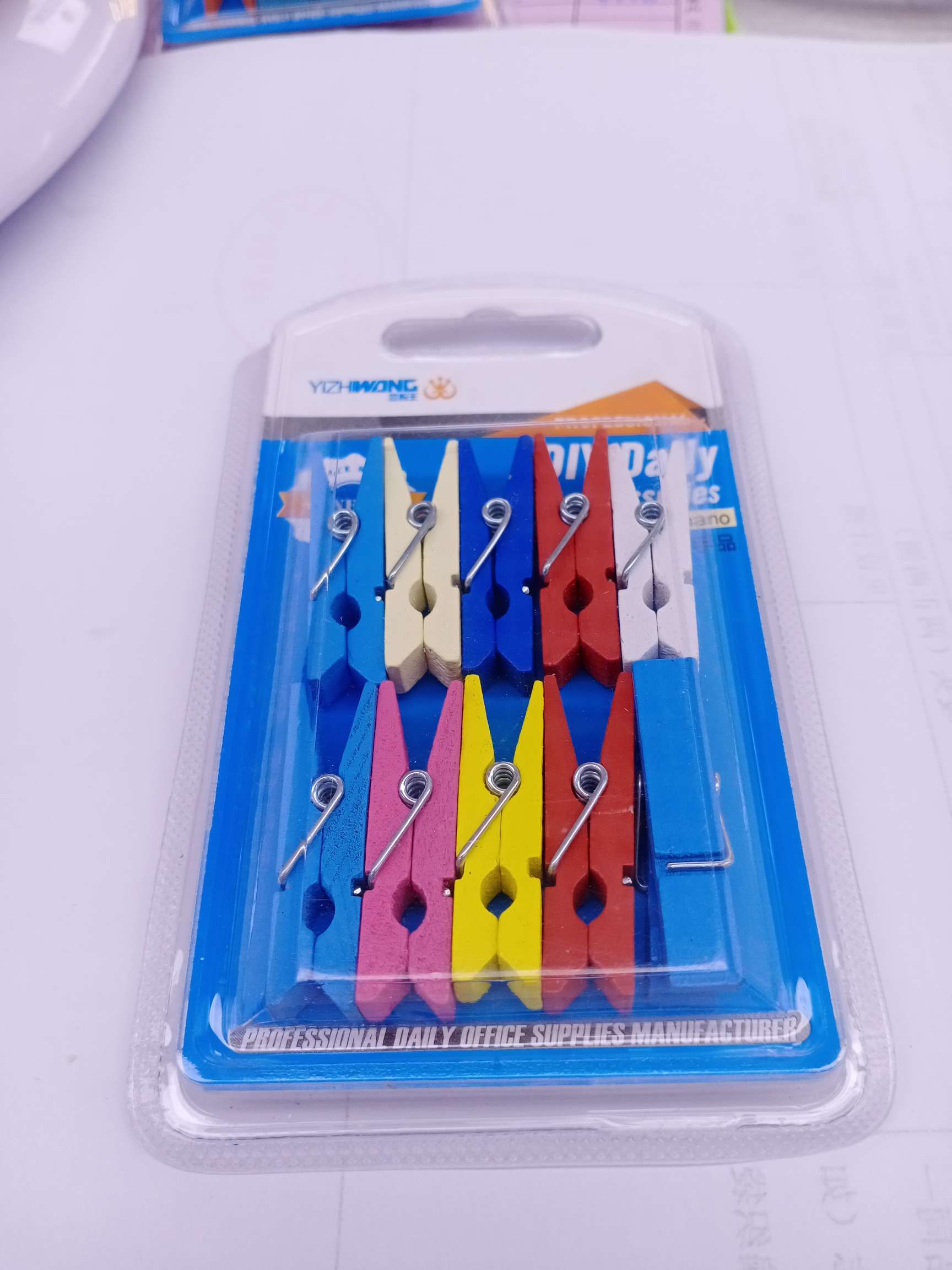 YZW1204 35mm彩色木夹8枚