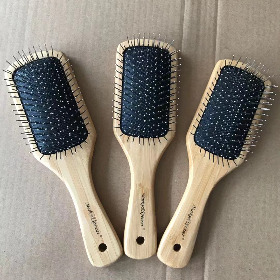 Eco-friendly wooden combs, steel needle combs, high-end Nan bamboo wig combs details Picture