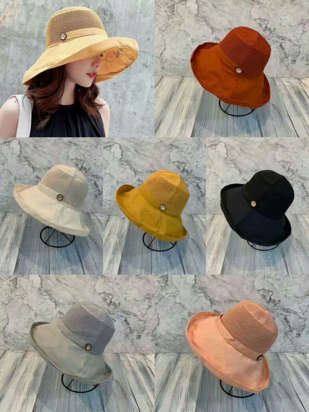 Floral Border Adult Straw Hat Adjustable All-Cotton Breathable