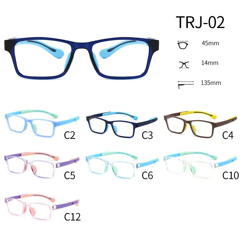 TRJ-02有现货硅胶TR超轻近视眼镜框架儿童小学生硅胶眼镜框斜视弱视远视散光矫正可配度数眼镜架详情图2
