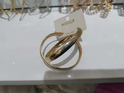 Semi-Round Metal-Plated Earrings