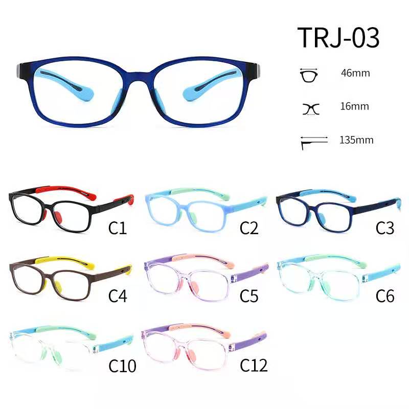 TRJ-03有现货硅胶TR超轻近视眼镜框架儿童小学生硅胶眼镜框斜视弱视远视散光矫正可配度数眼镜架