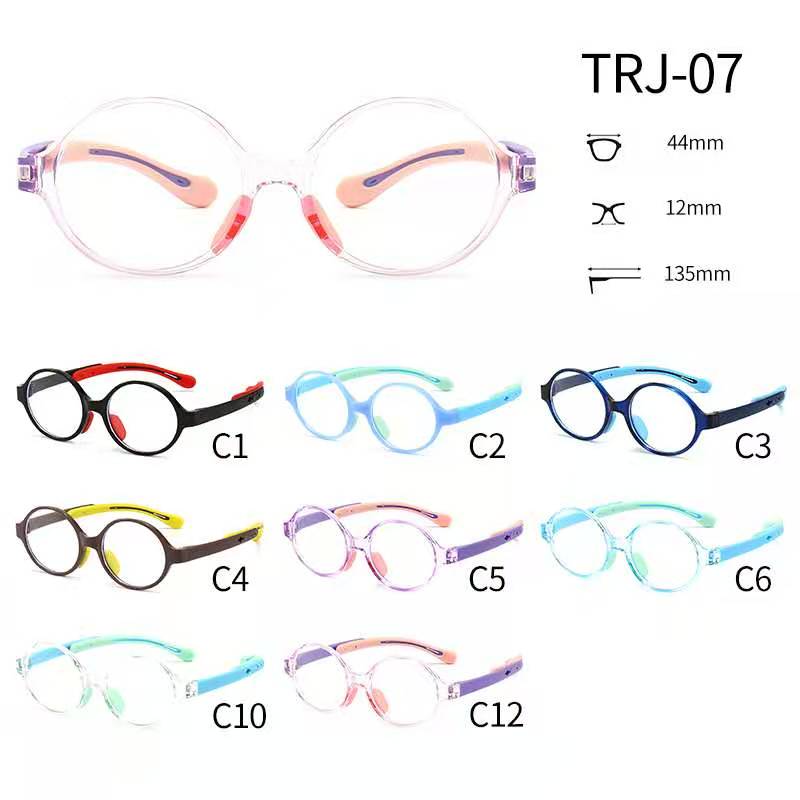 TRJ-07有现货硅胶TR超轻近视眼镜框架儿童小学生硅胶眼镜框斜视弱视远视散光矫正可配度数眼镜架详情图1