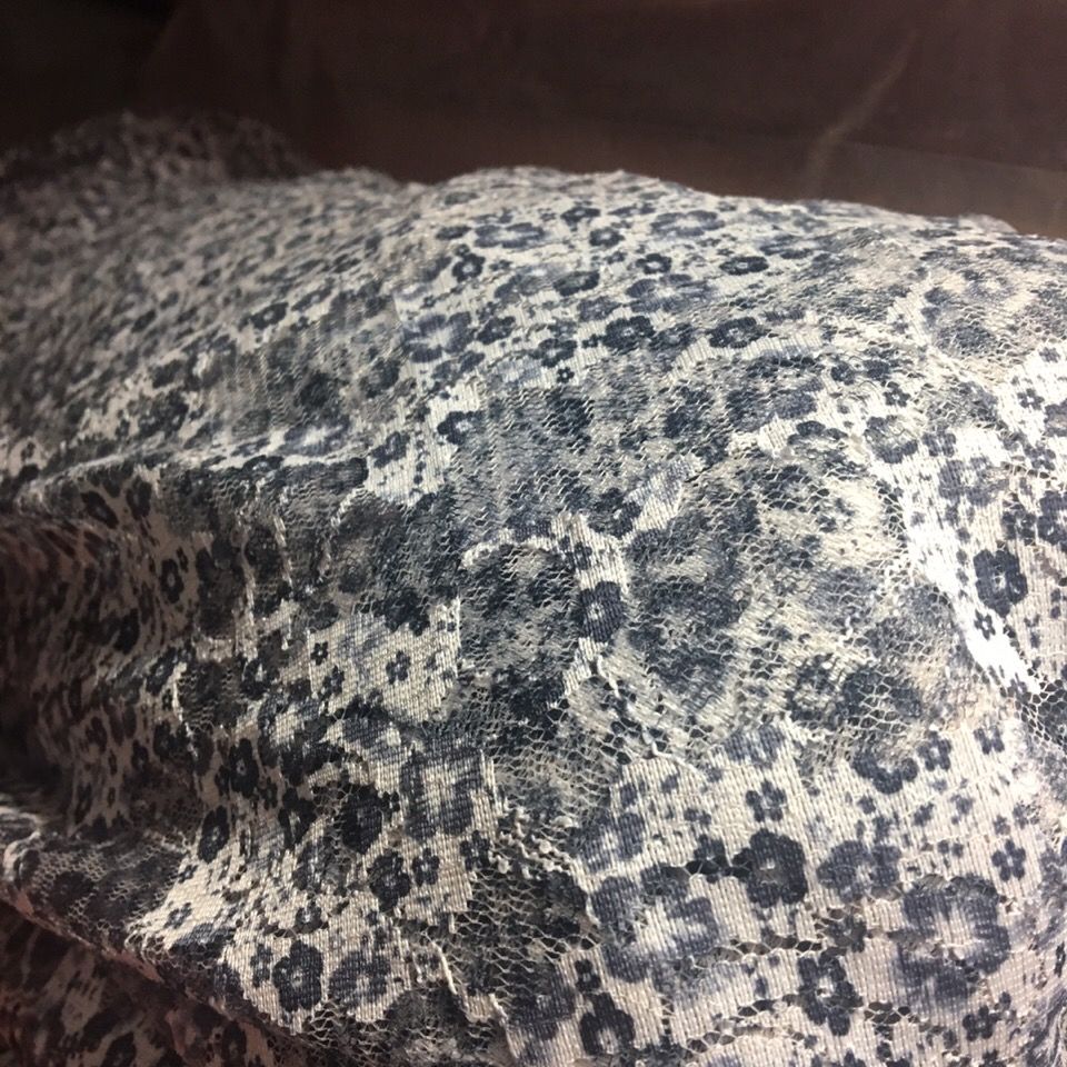 Small floral print heat transfer lace fabric, mesh fabric, elastic dress, children's wear, stage dress, gauze curtain clothing undefined
