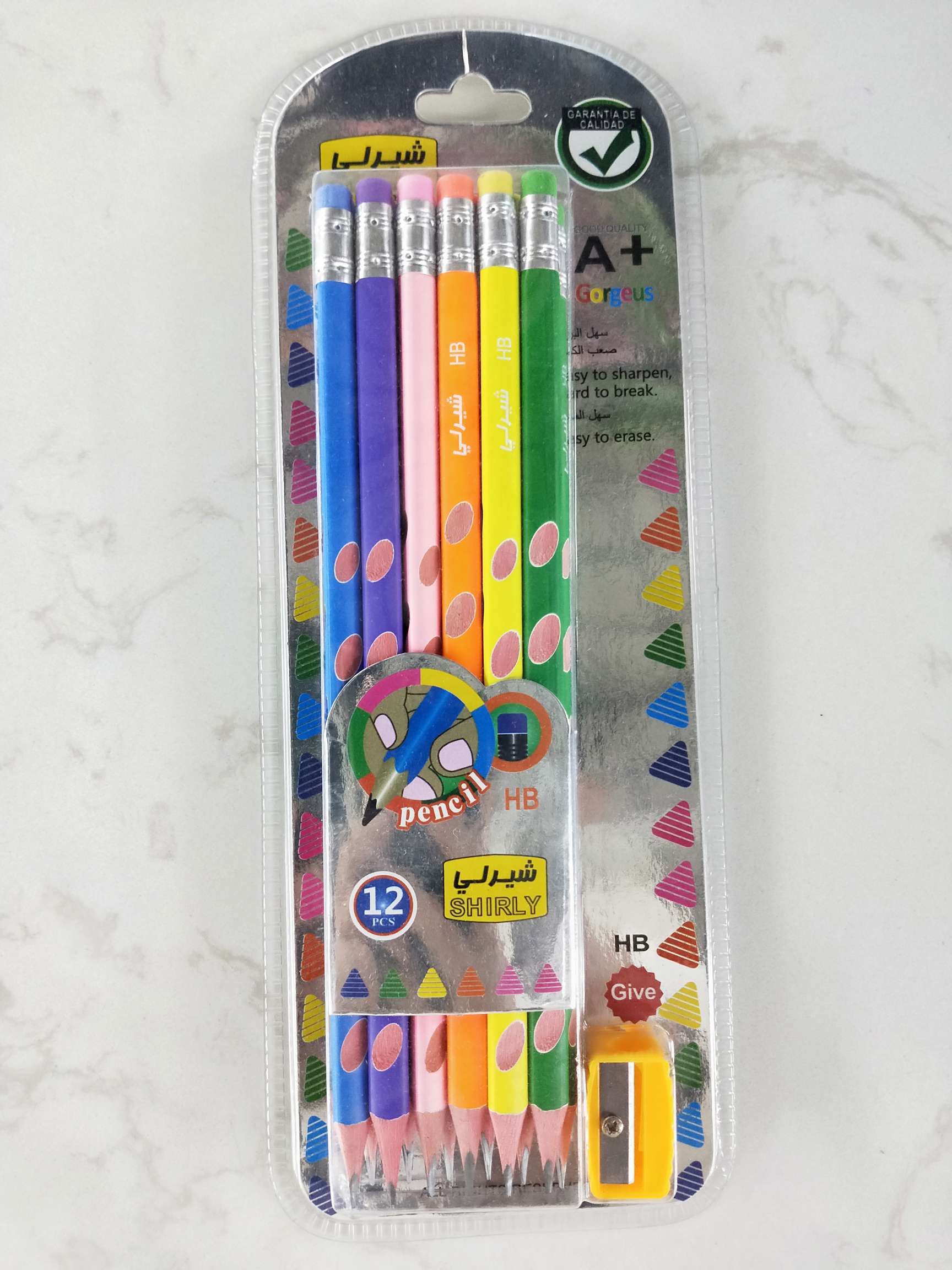 12支荧光色洞洞铅笔