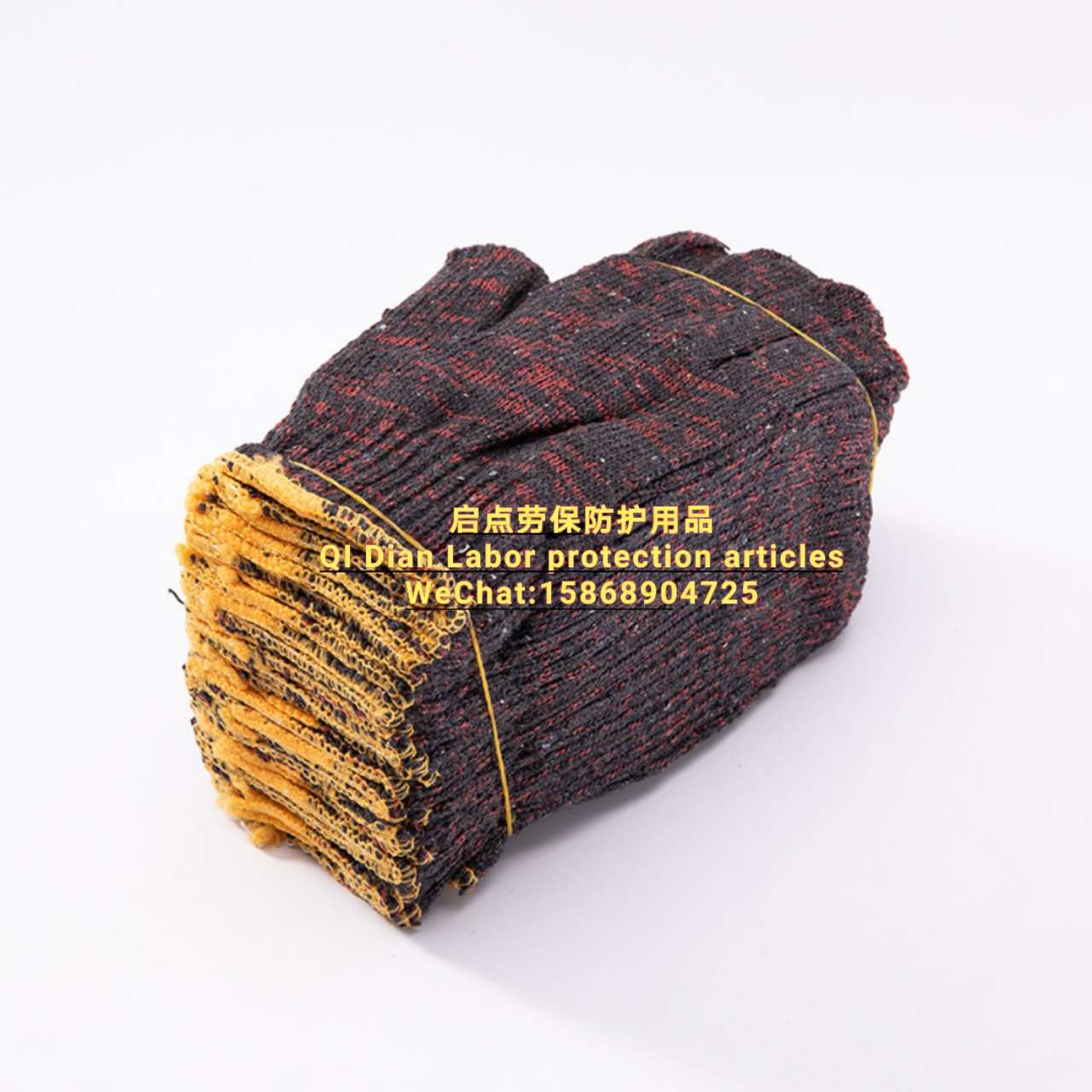 劳保手套 红花线手套 全棉针织加厚耐磨防滑纱线手套 防护劳保手套厂家直销详情图5