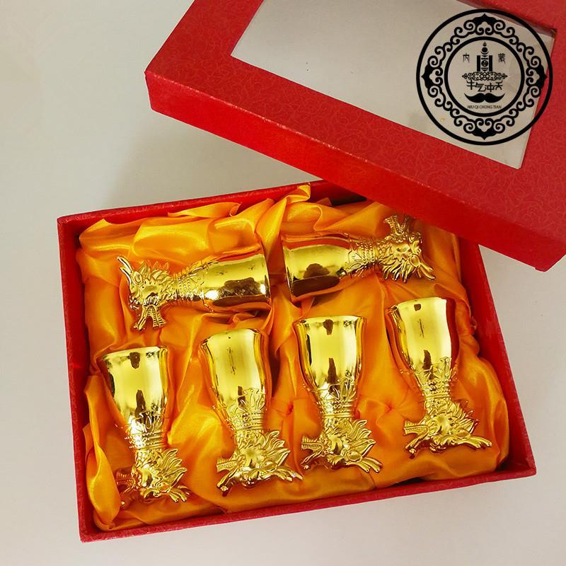 蒙古敬酒杯白酒杯烈酒杯金龙头杯送礼酒杯拍戏酒杯产品图