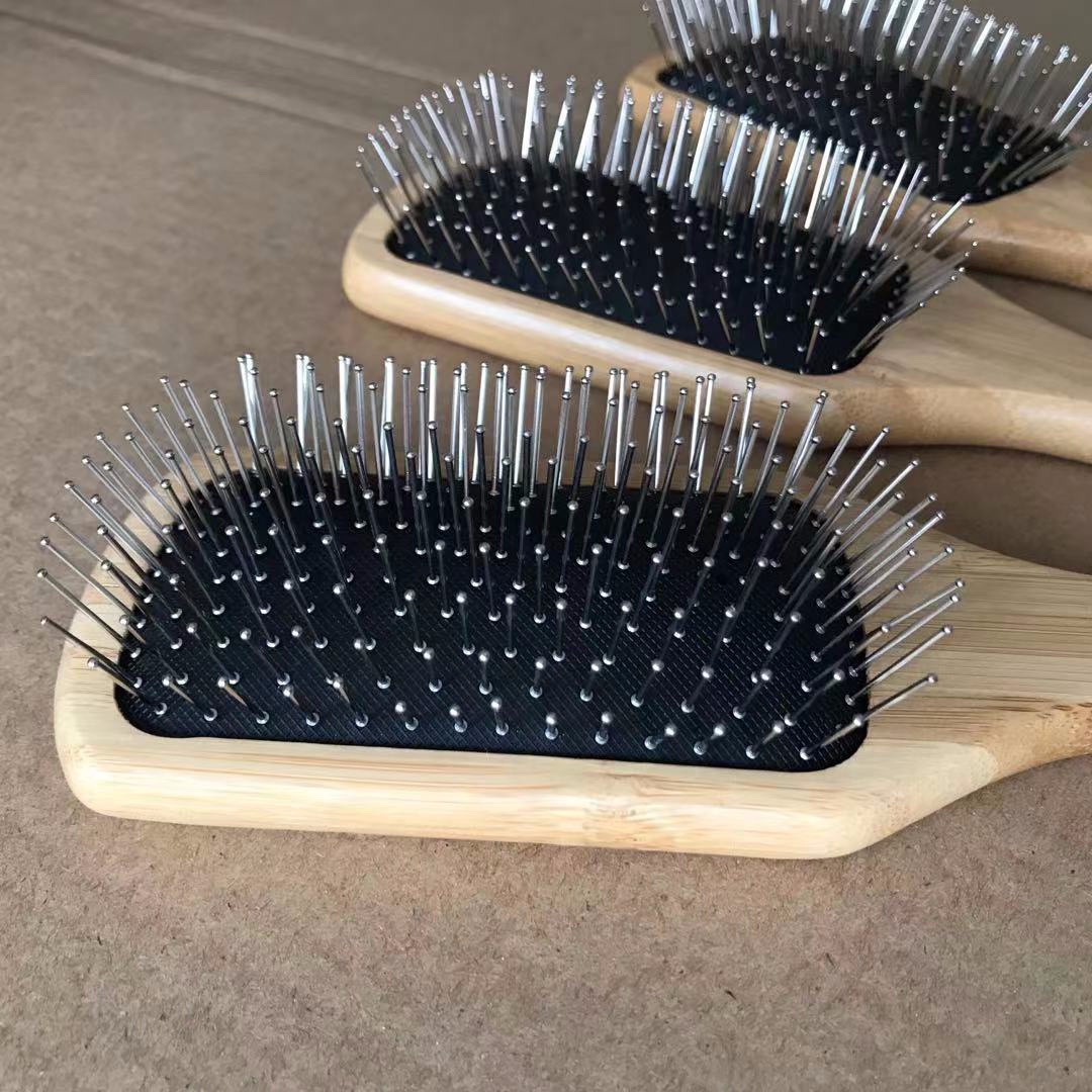 Eco-friendly wooden combs, steel needle combs, high-end Nan bamboo wig combs detail image 5