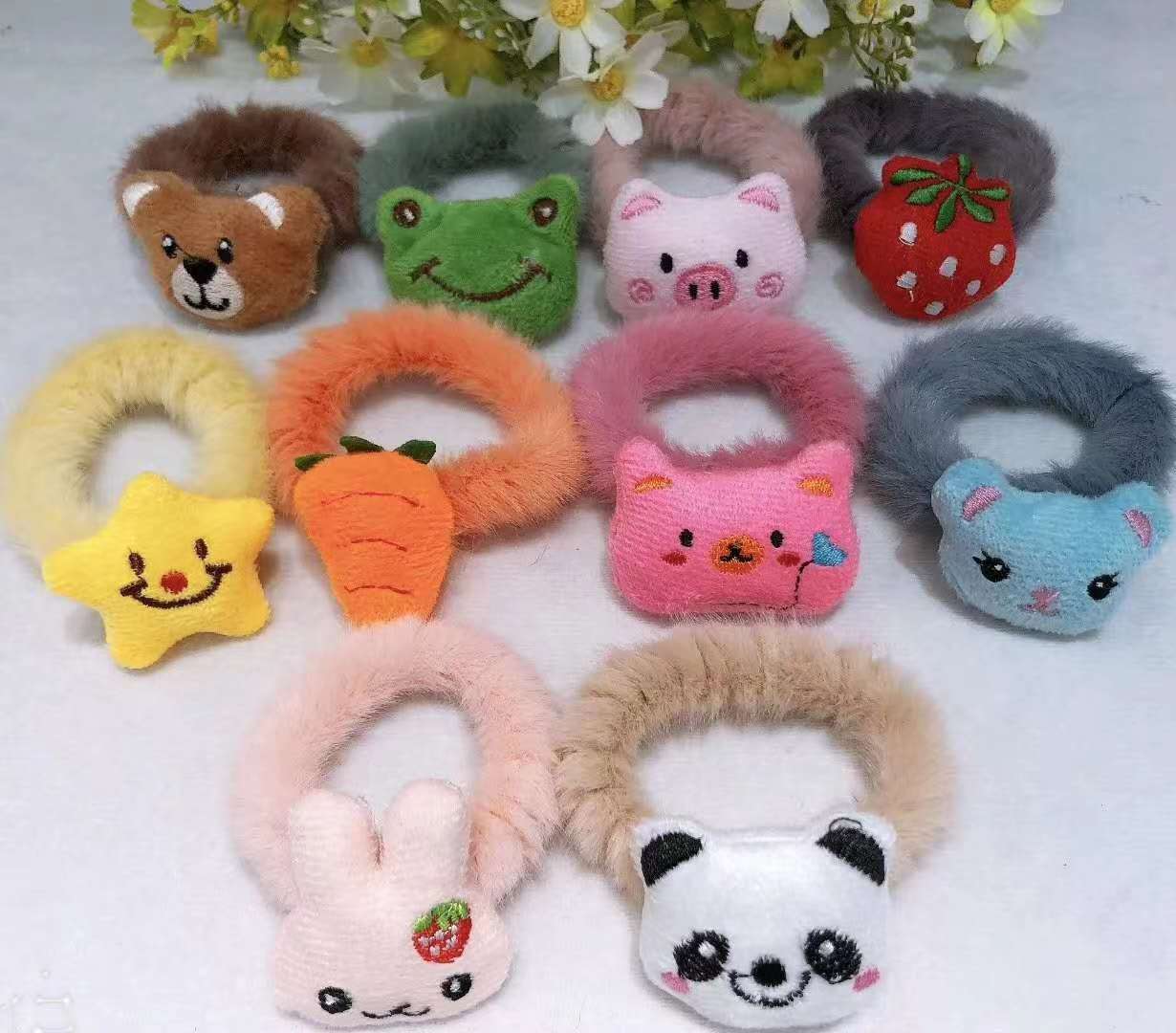 The latest Korean multi - color 3d doll series hair ring thumbnail