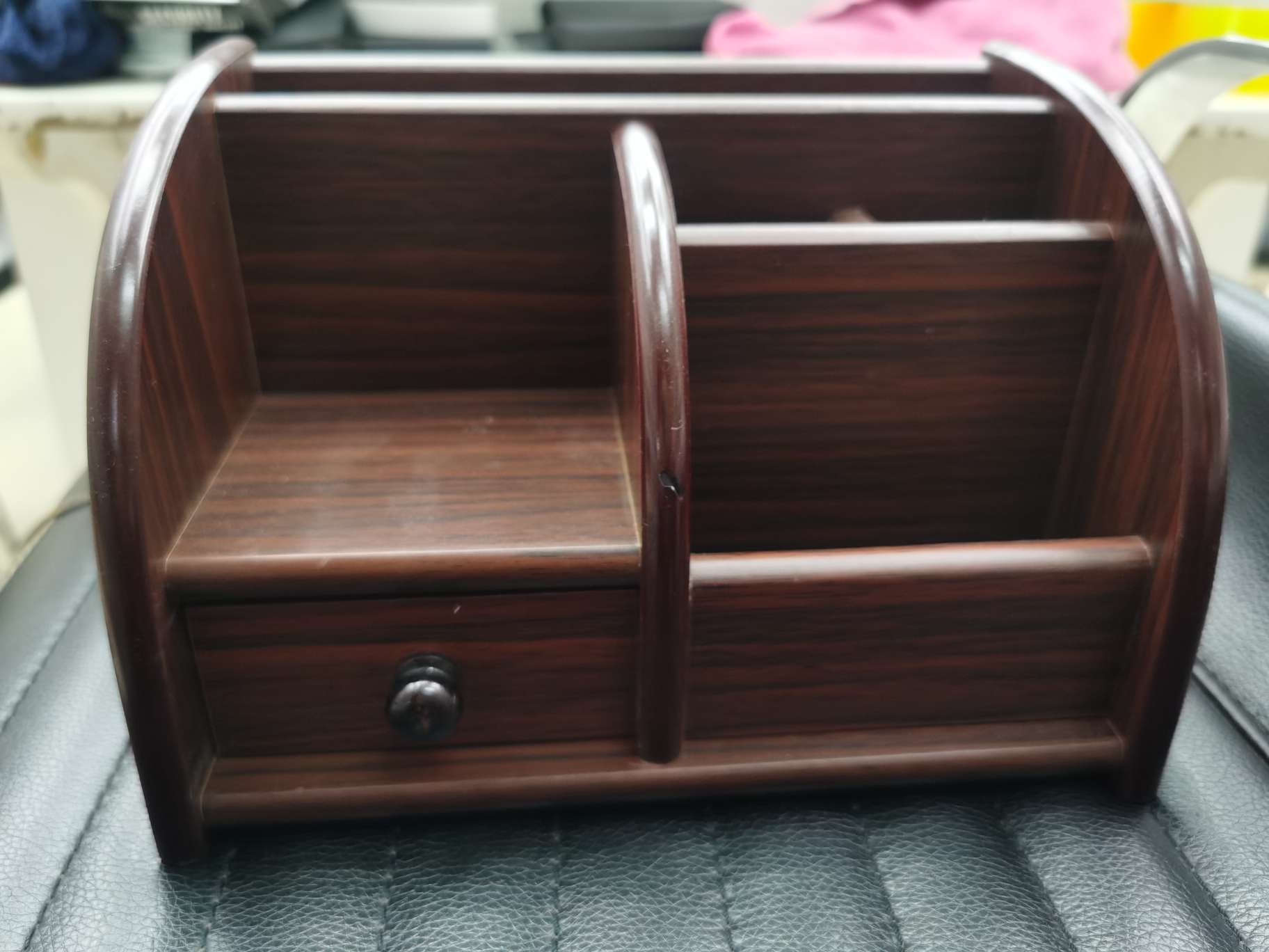 Multi-functional wooden pen holder, creative pen holder, desktop office and study pen holder details Picture