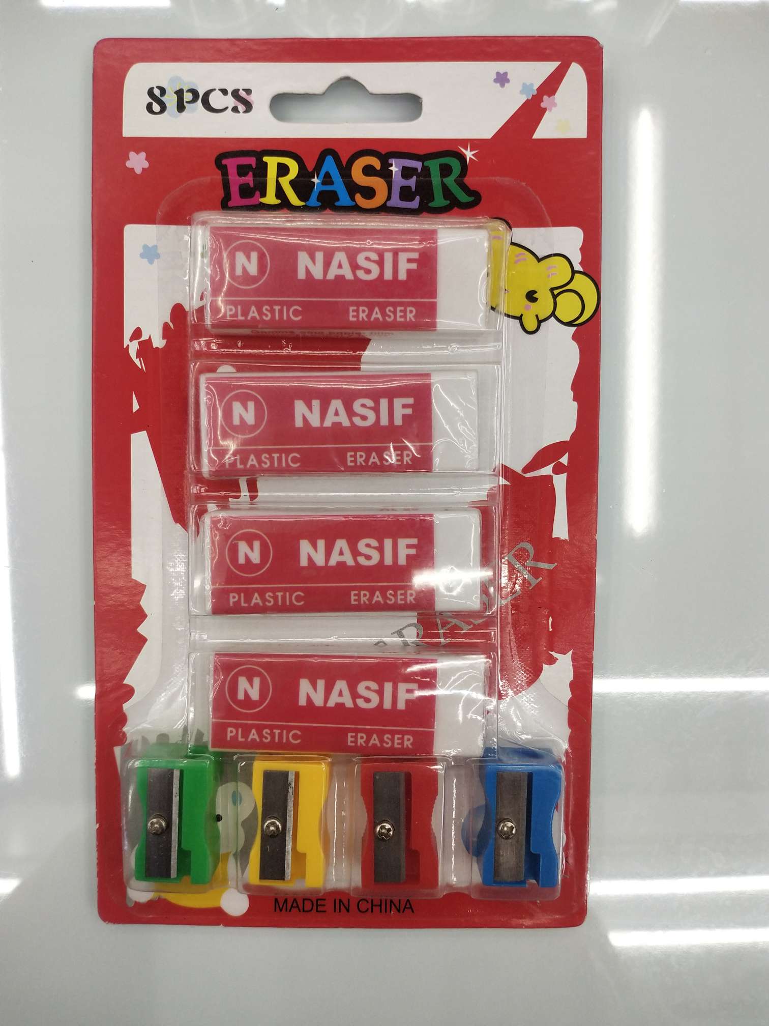 Suction Card 4+4 Eraser