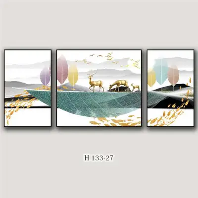 Modern Material Style Triplet Decorative Painting