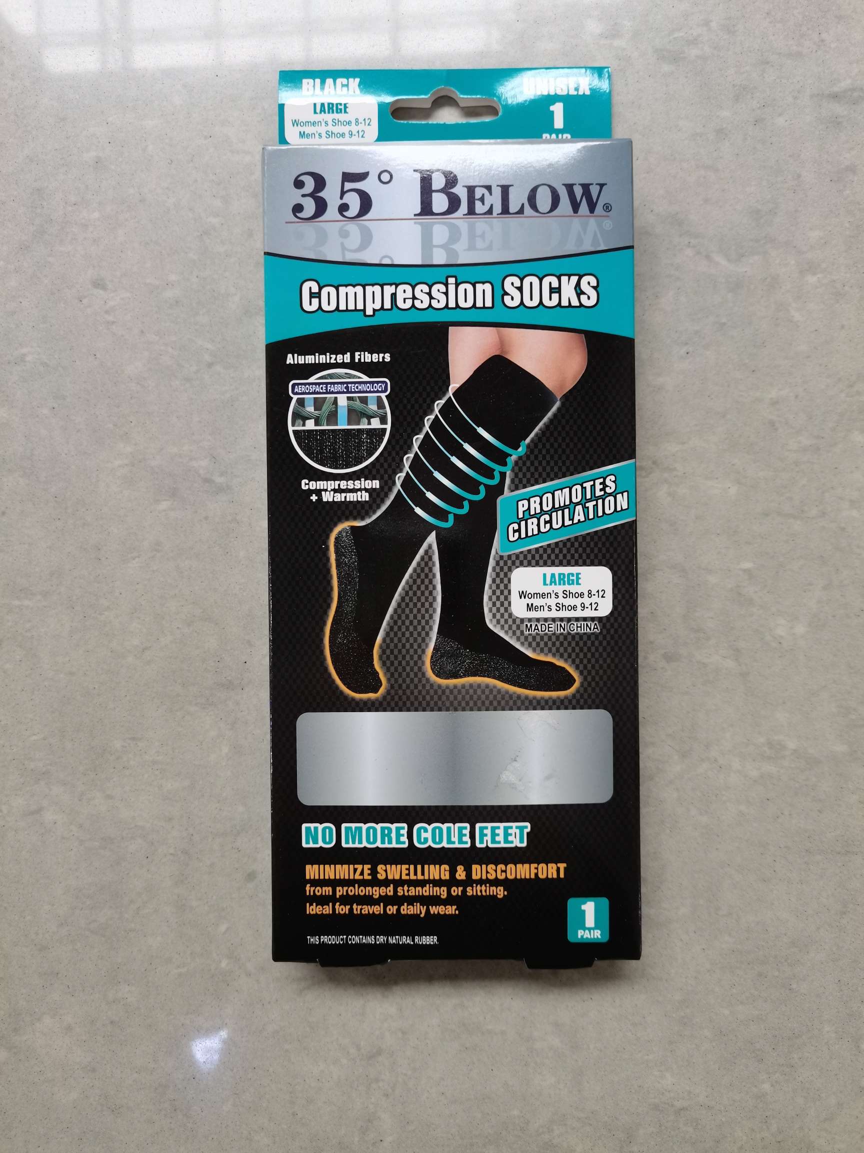 35度保暖袜户外登山滑雪袜发热袜35°恒温袜雪地圣诞袜冬包装盒子产品图