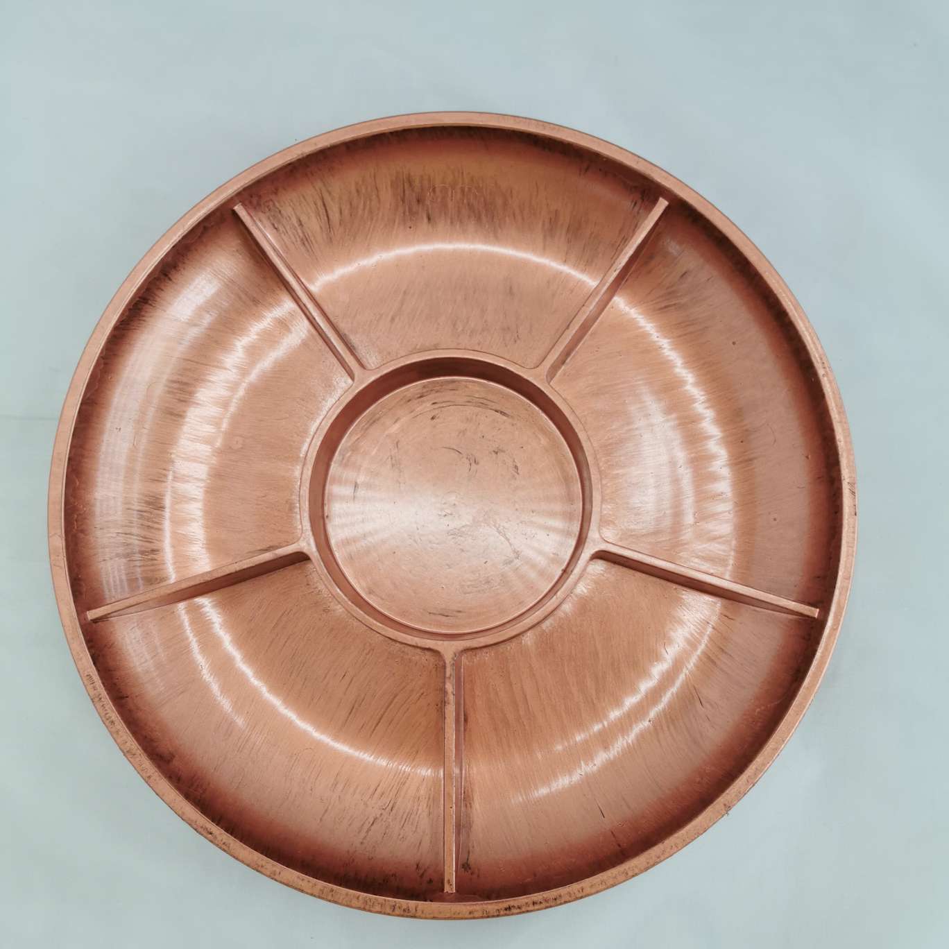 12-inch round 6-compartment candy and snack plate storage plate undefined