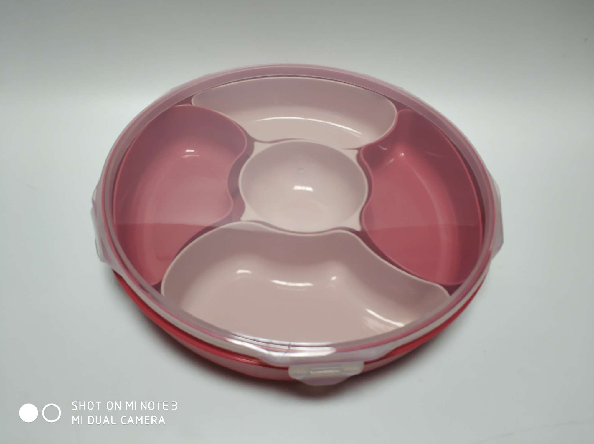 圆形糖果盘五格  塑料干果盘 直径27.5×高度6cm详情图3