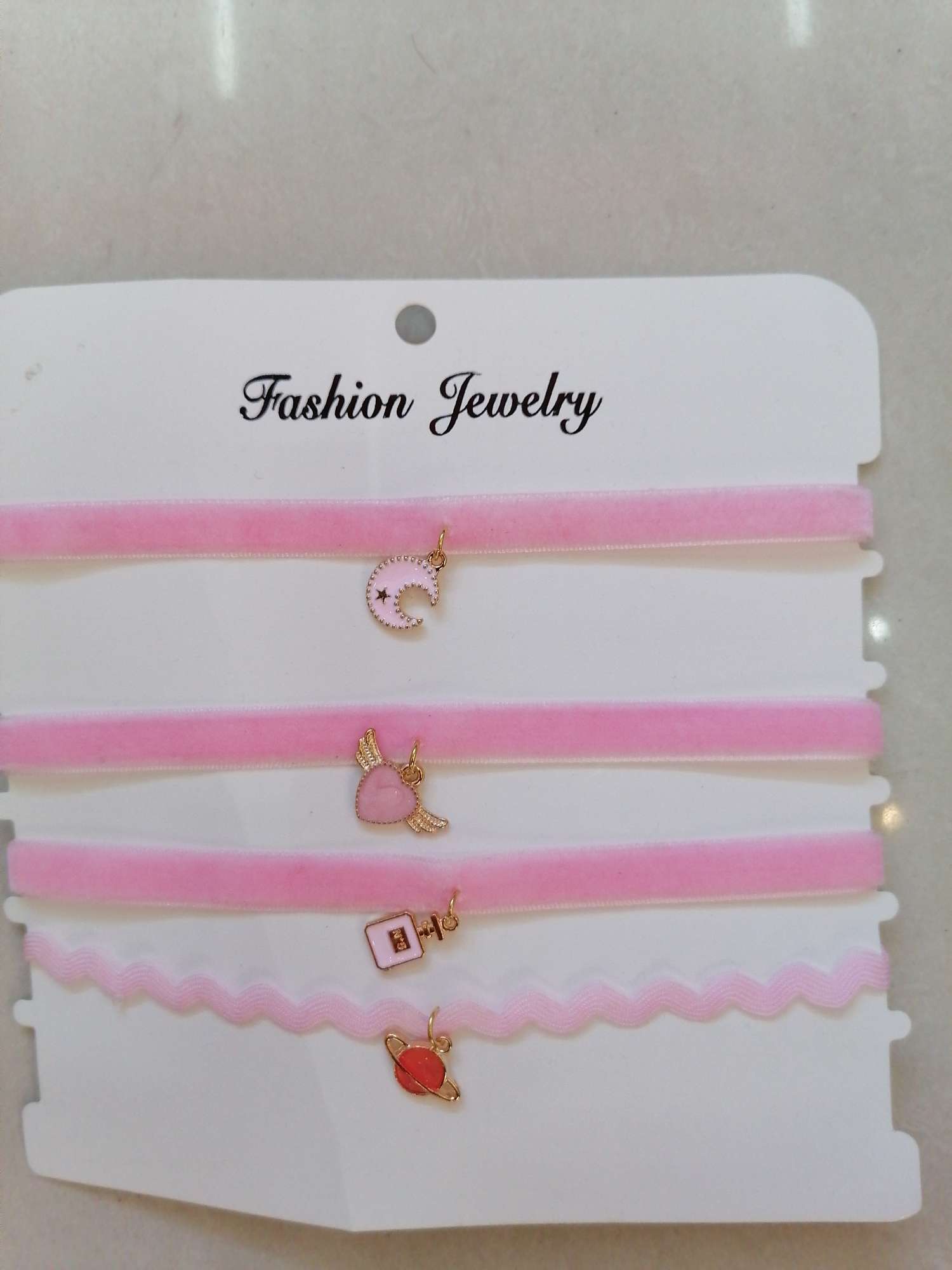 The pink necklace four-piece set is super charming, super cute and super elegant "Love Heart" jewelry