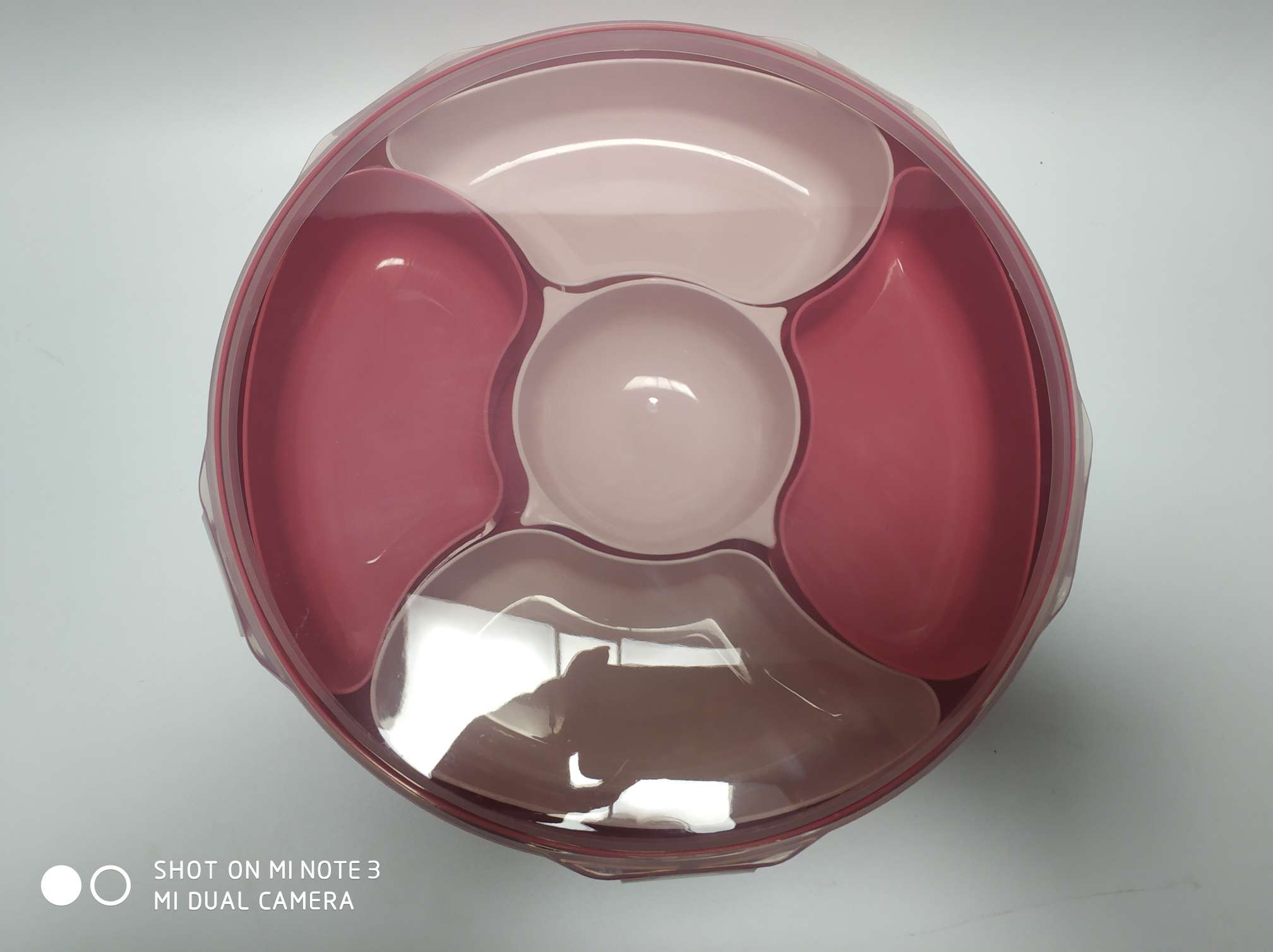 圆形糖果盘五格  塑料干果盘 直径27.5×高度6cm