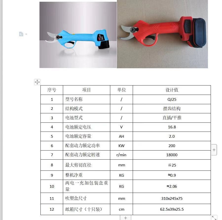 Electric garden scissor Lithium battery quick scissor twig scissor kit Hardware tools Electric scissors Application Scenario
