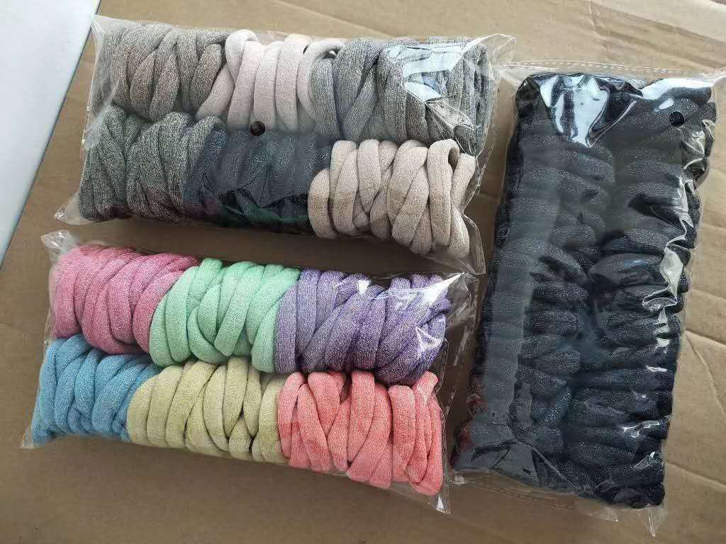 Korean style popular fashion gold and silver thread nylon rings, hair rings, hair ties, rubber bands, hair ties and leather cases details Picture