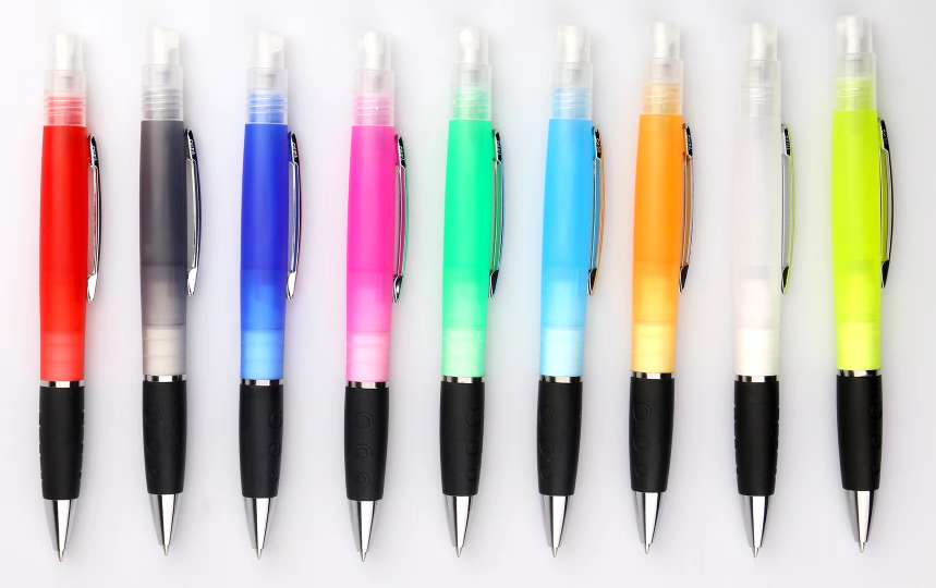 消毒喷雾笔圆珠笔彩色笔杆圆珠笔广告笔文具一2