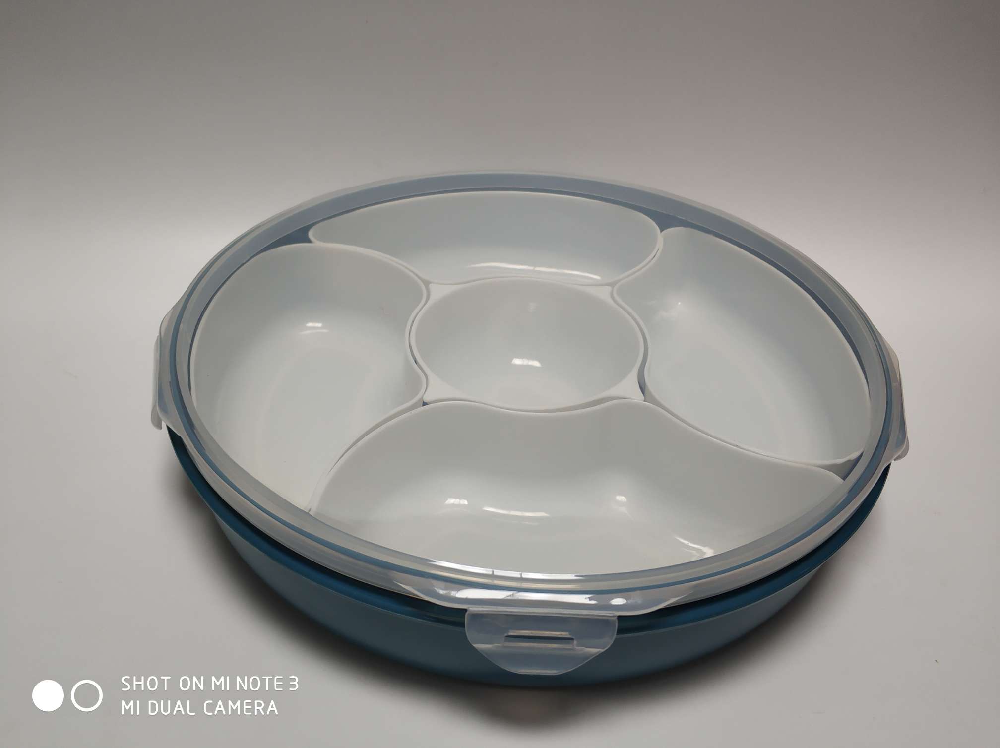 圆形糖果盘五格  塑料干果盘 直径27.5×高度6cm详情图5