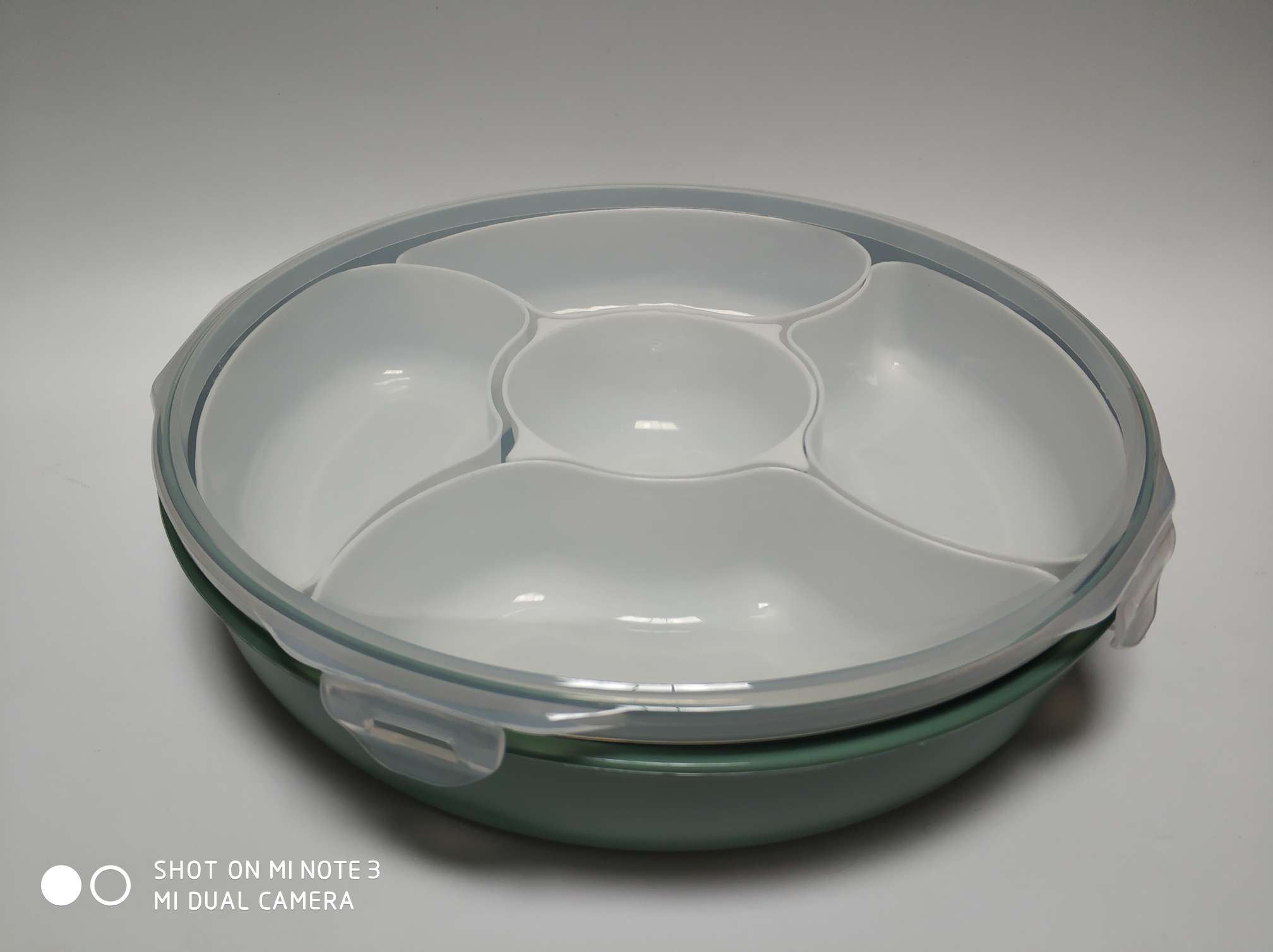 五格果盘/圆形果盒/塑料糖果盘产品图