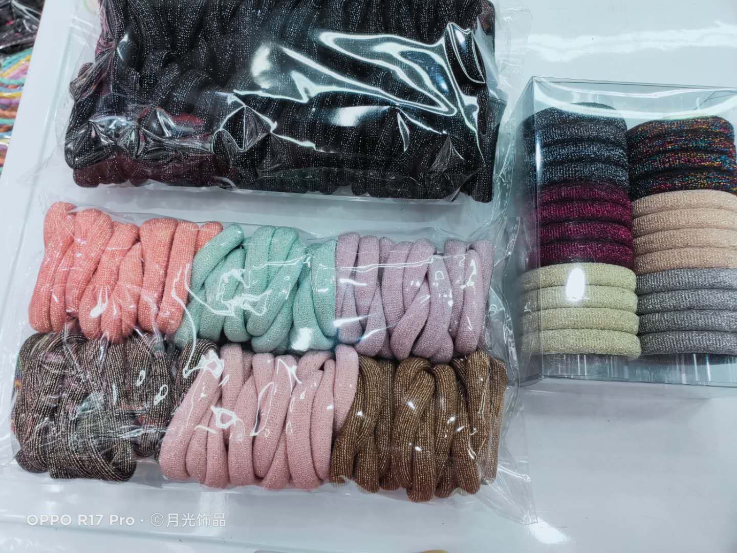 Korean style popular fashion gold and silver thread nylon rings, hair rings, hair ties, rubber bands, hair ties and leather cases undefined
