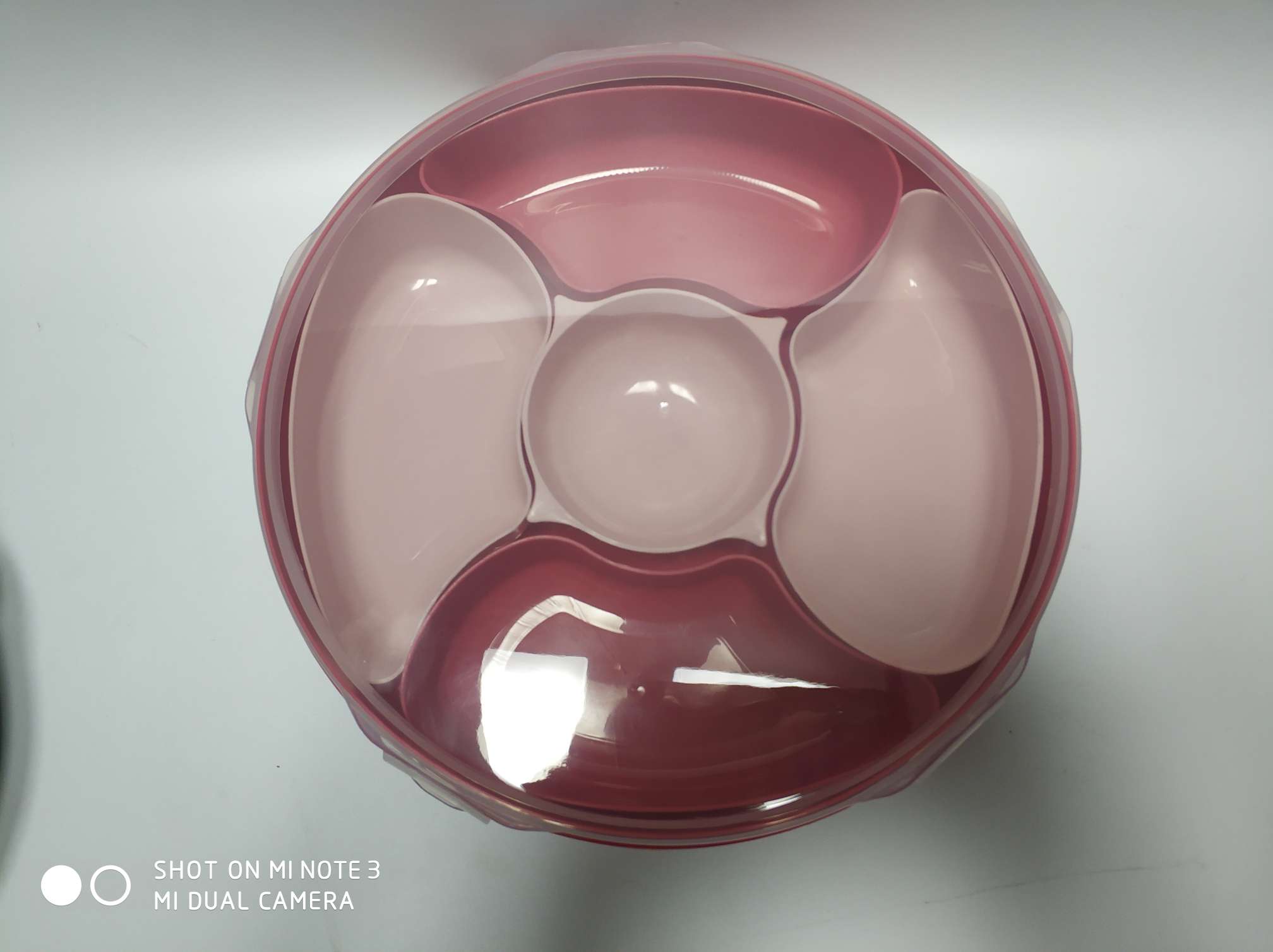 圆形糖果盘五格  塑料干果盘 直径27.5×高度6cm详情图6