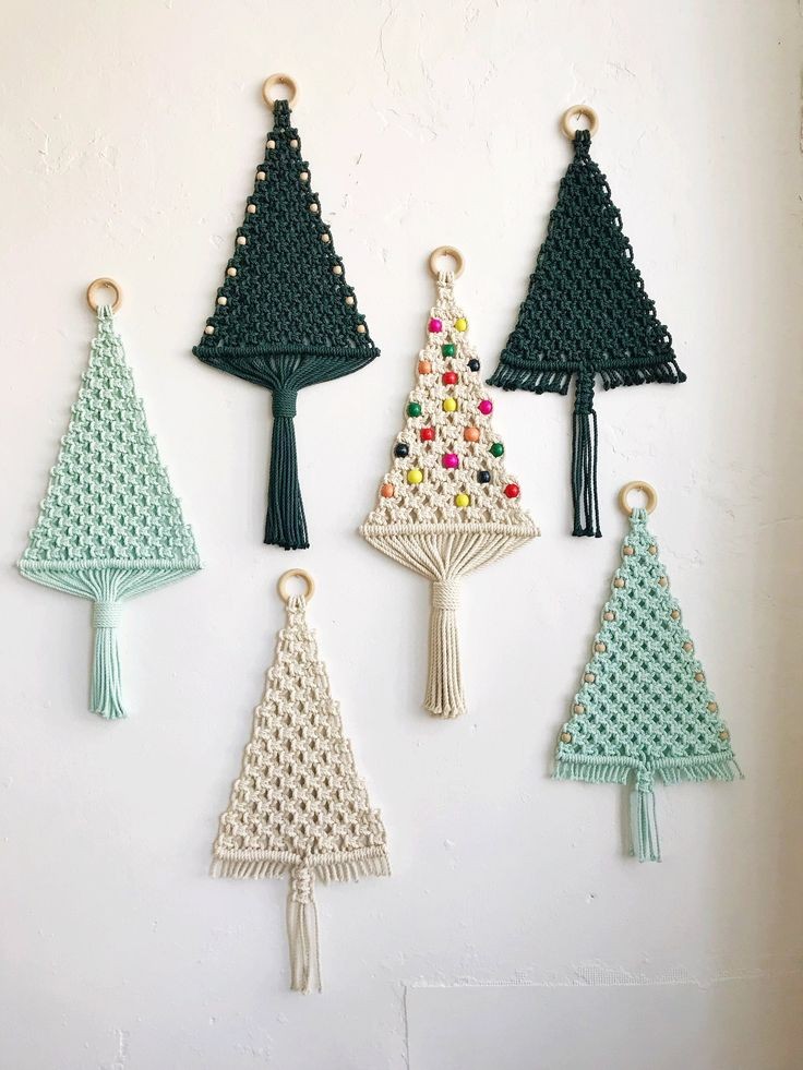 Christmas decorations handmade cotton cord woven custom Christmas tree pendant full figure