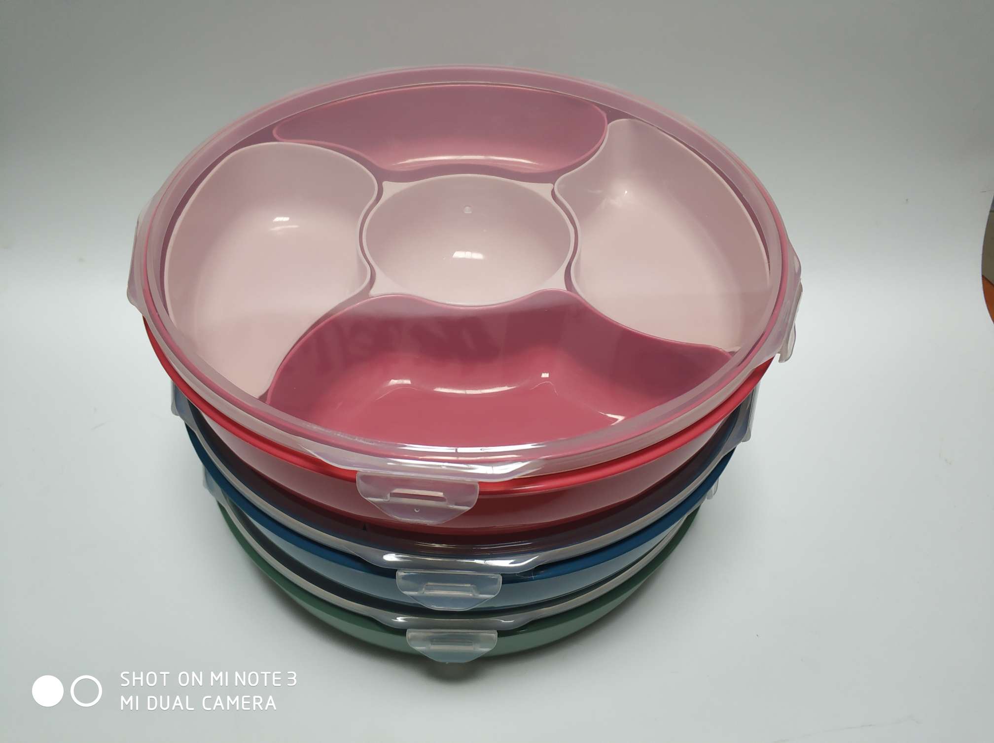 圆形糖果盘五格  塑料干果盘 直径27.5×高度6cm详情图7