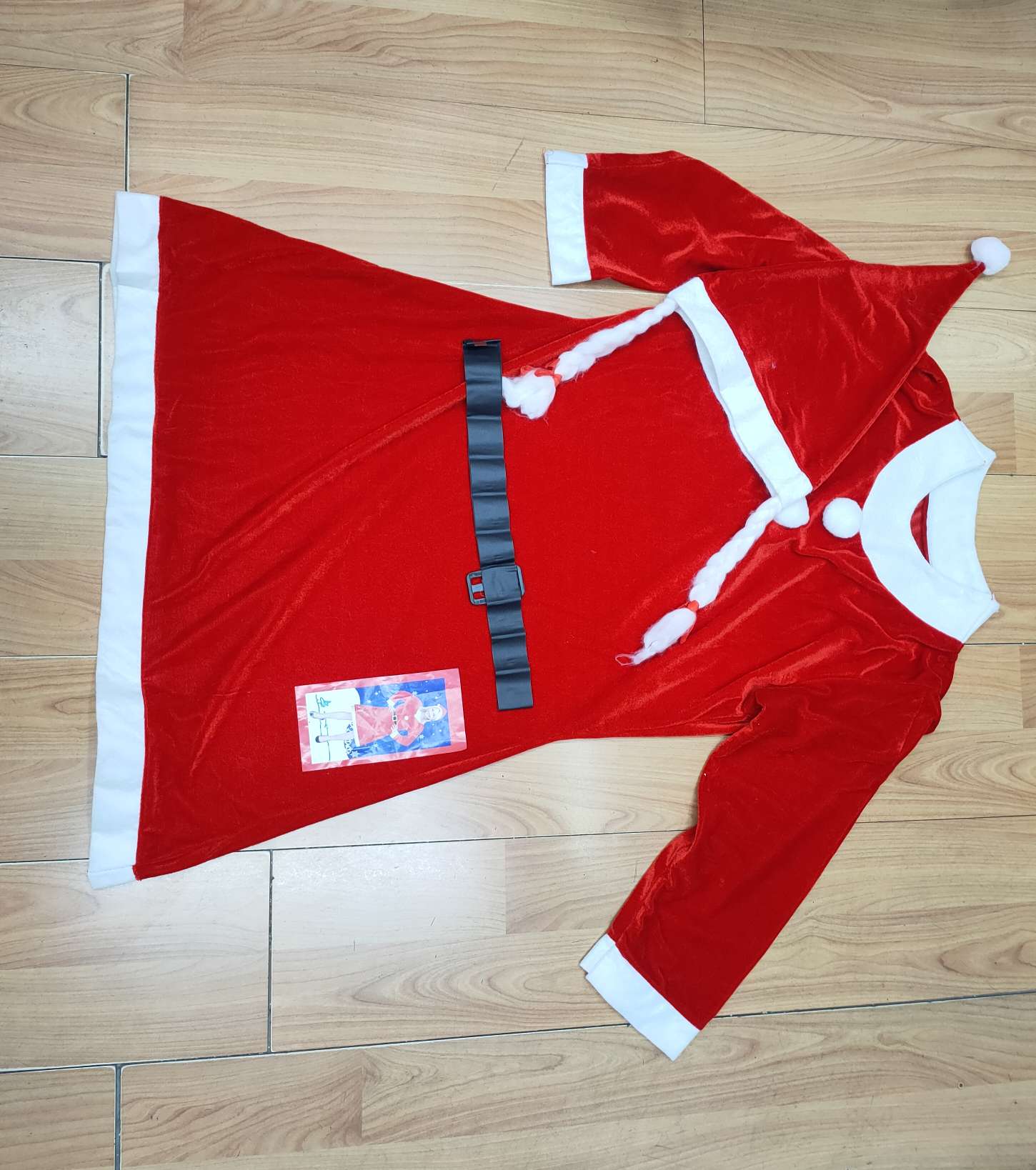 圣诞成人金丝绒女裙圣诞老人女裙表演服大号金丝绒女裙儿童女裙11详情1