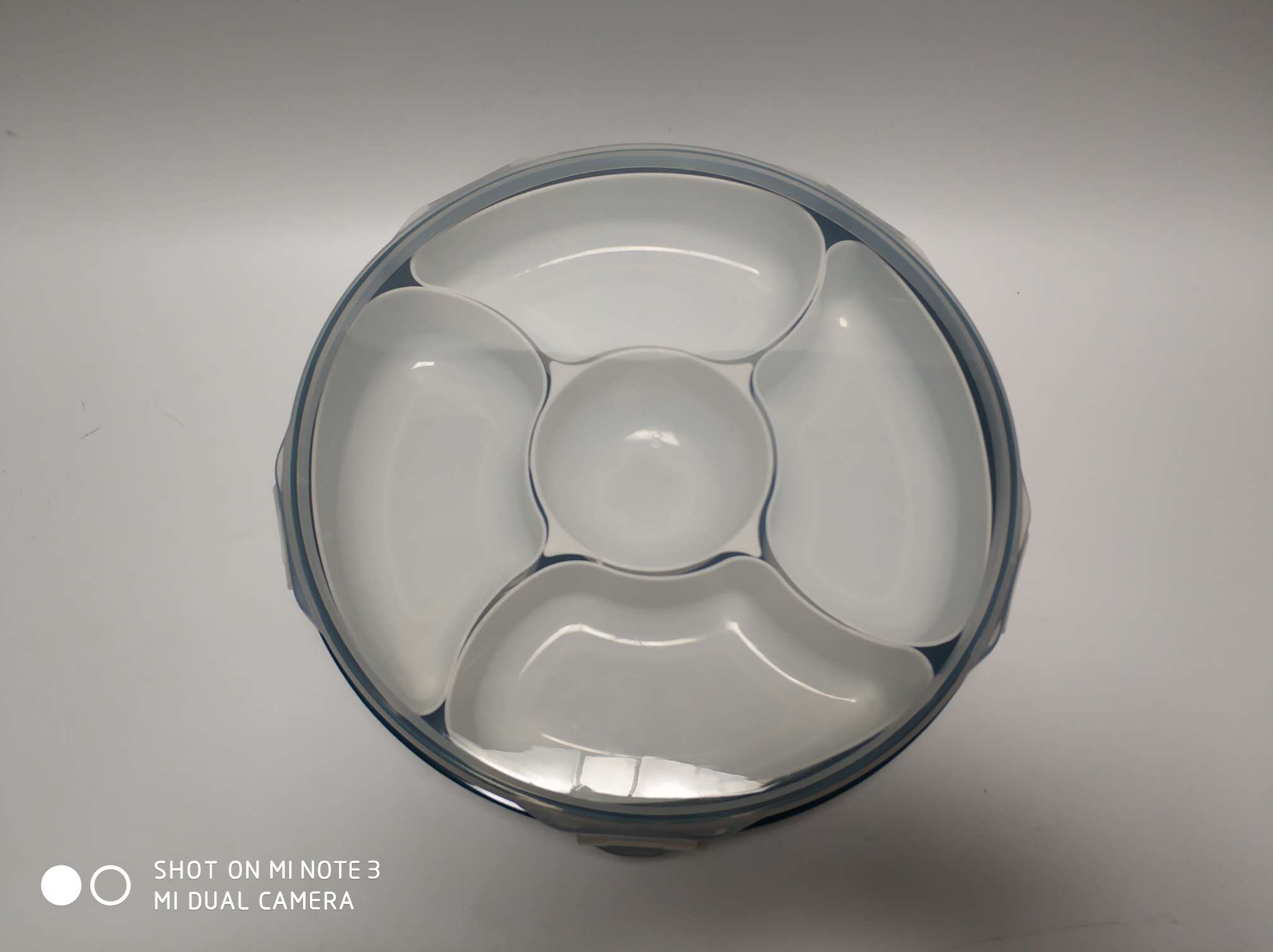 圆形糖果盘五格  塑料干果盘 直径27.5×高度6cm详情图4