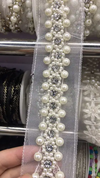 Hand-Made Pearl Nails Beaded Edging Accessories For Clothing Accessories