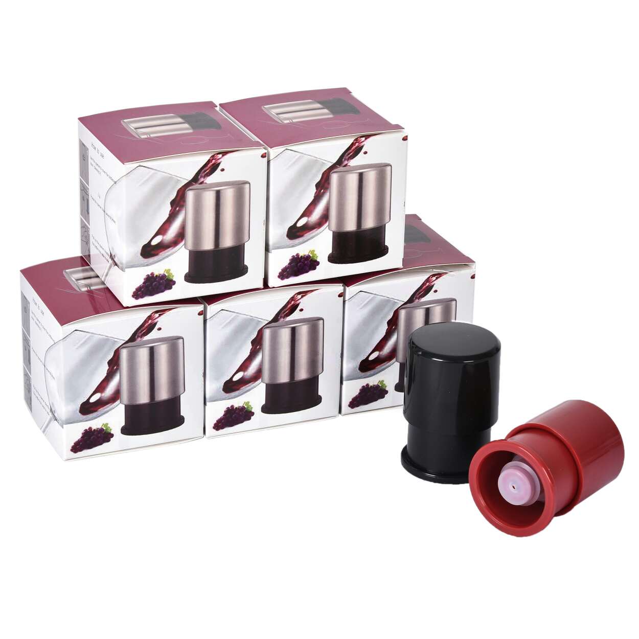 Plastic, Silicone, Vacuum Wine Stopper