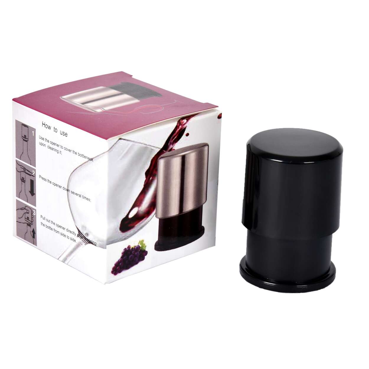 Plastic, Silicone, Vacuum Wine Stopper Item Picture