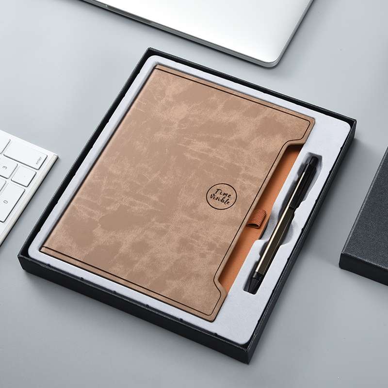 商务办公简约多色笔记本记事本礼盒套装定制logo白底实物图