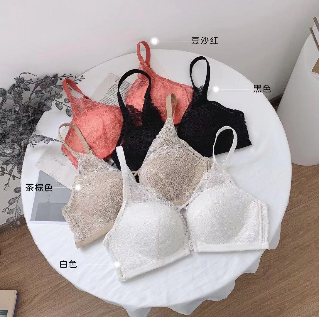 美月馨内衣女无钢圈小胸聚拢文胸女士薄款蕾丝14