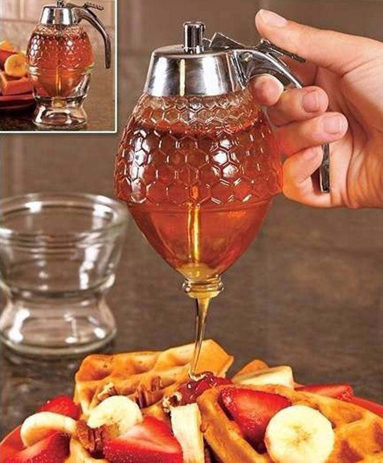 Acrylic transparent honey squeeze bottle, kitchen sauce press funnel dispenser Application Scenario