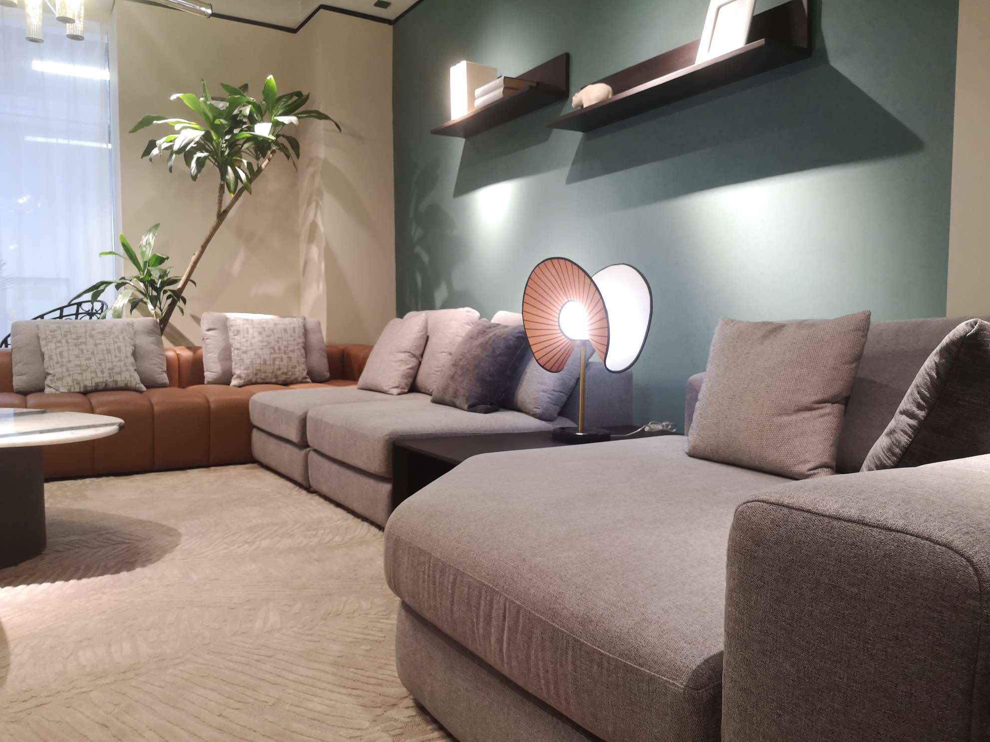 和木居纳帕真皮进口针织布极简大气轻奢风组合沙发颜色可选