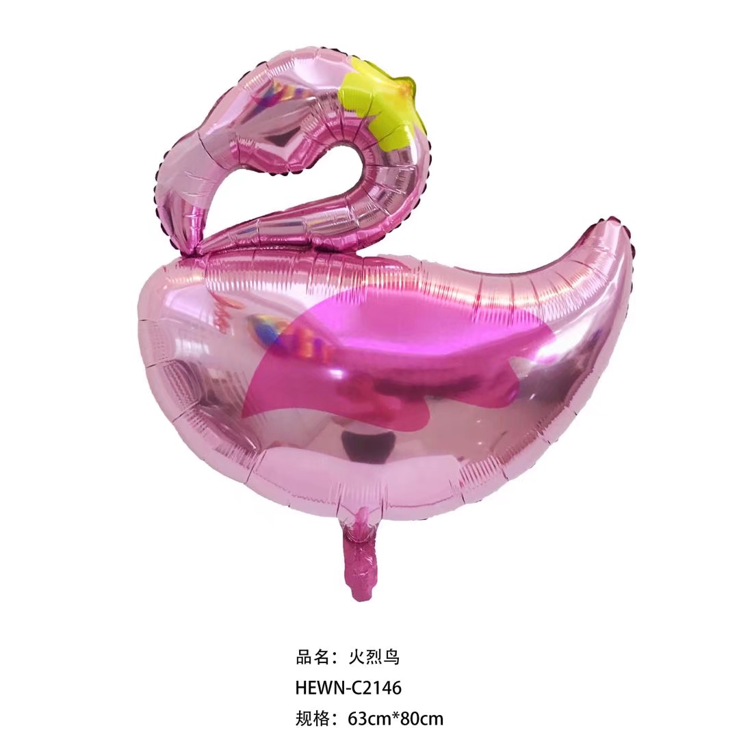火烈鸟充气气球铝膜气球玩具批发图