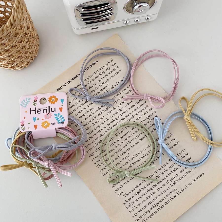 Hair Rope Leather Band Hairband Women's New Simple Network Red High Elastic Rubber Band Hair Leather Cover Rope Headwear Accessories 1