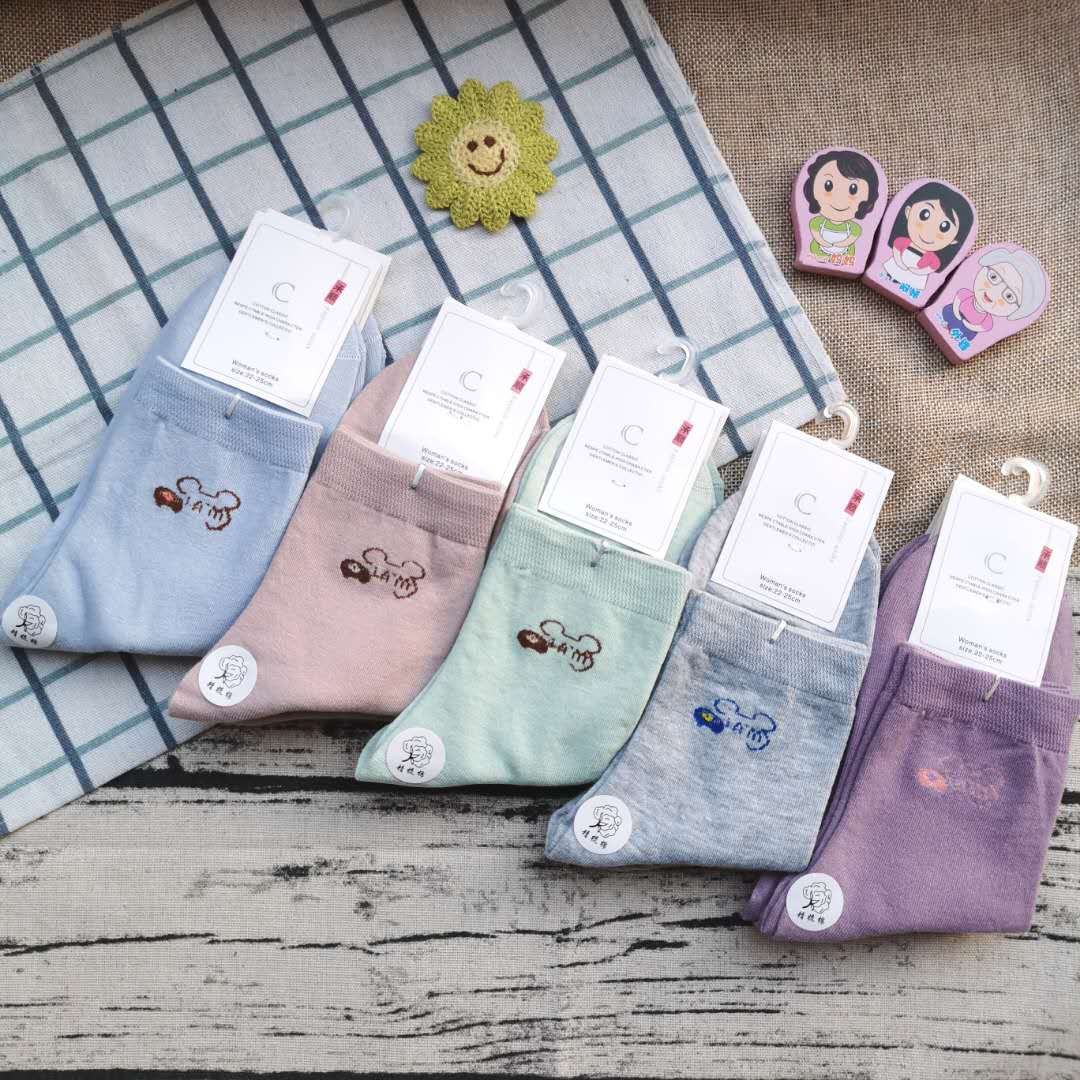 涤棉地摊袜子 户外休闲女祙 跑量款商务袜子 外贸女袜细节图