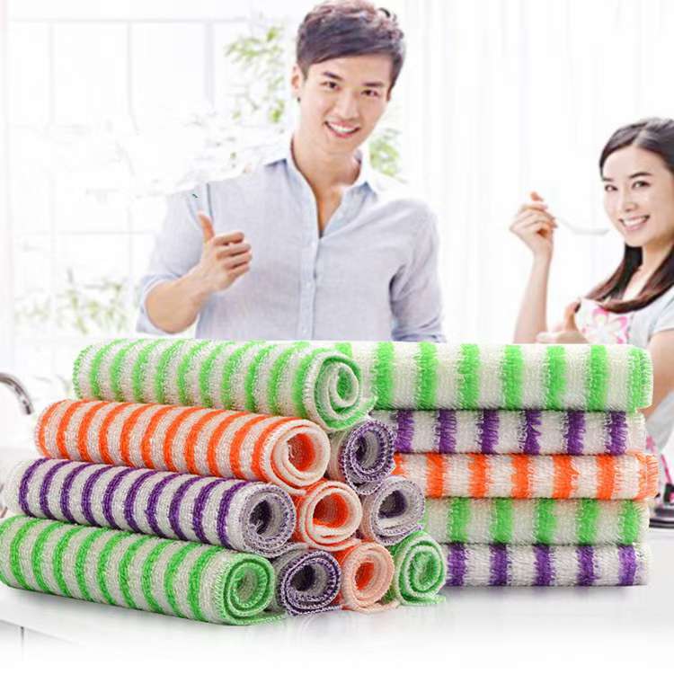 Colored striped oil-free dishcloths details Picture