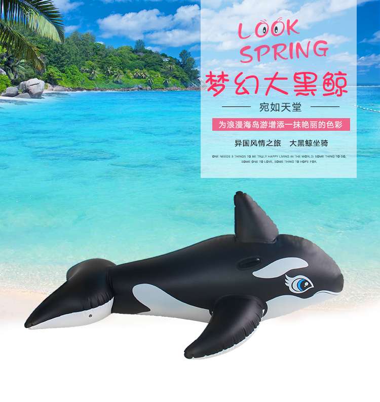 Hongyu Factory Direct sales inflatable swimming Big Black whale mount detail image 2