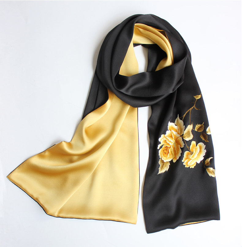 丝绸围巾真丝丝巾女时尚百搭春秋冬款8