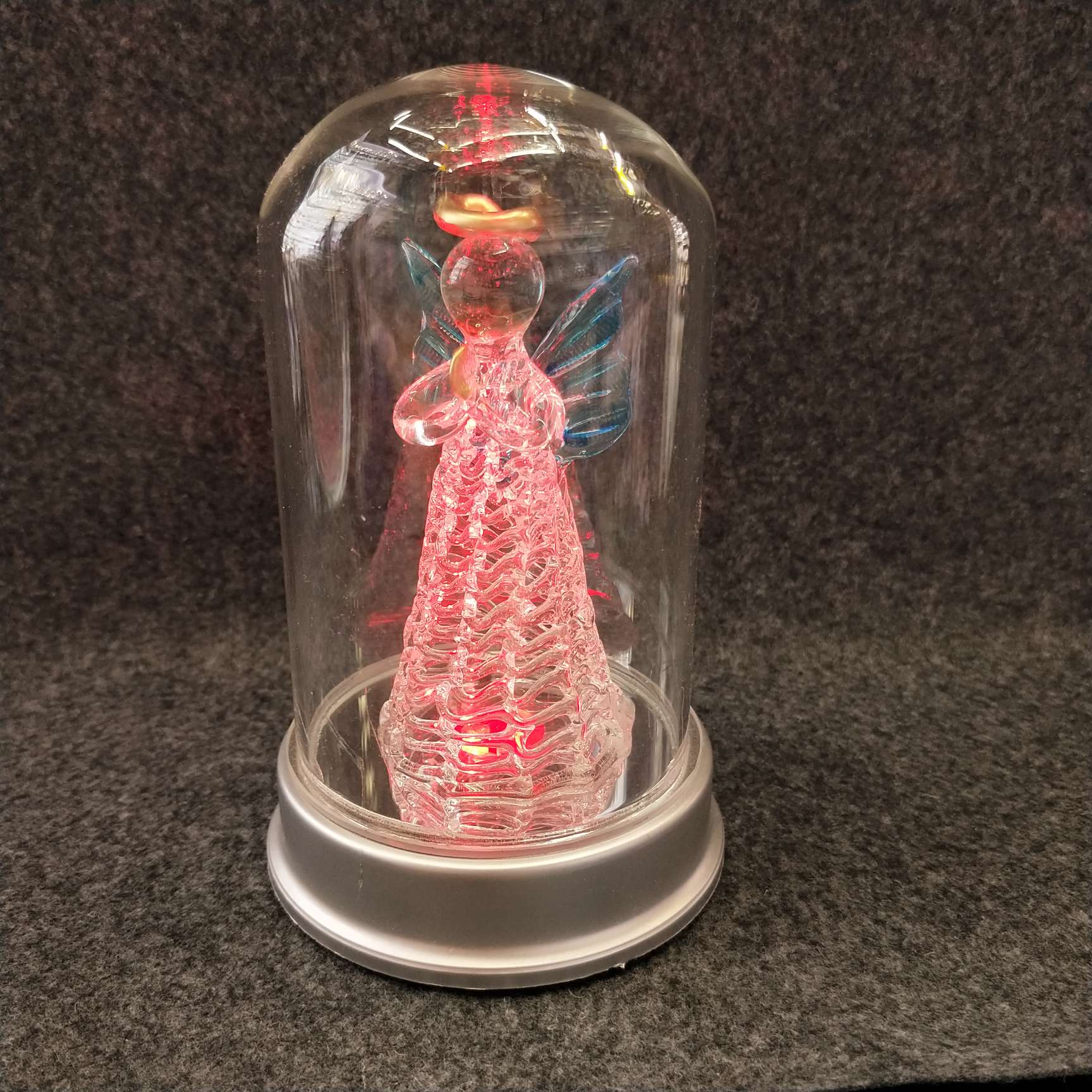 带底座带灯拉丝天使玻璃罩详情图1