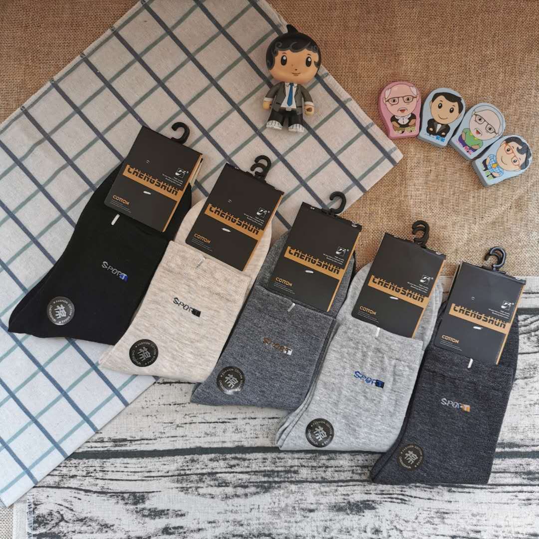 涤棉地摊袜子 户外休闲男祙 跑量款商务袜子 外贸男袜详情图1