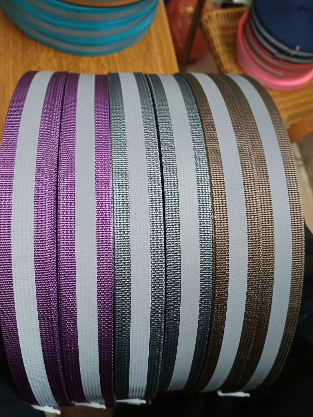 Imitation Nylon American Ribbon With Reflective Strip Specification drawing