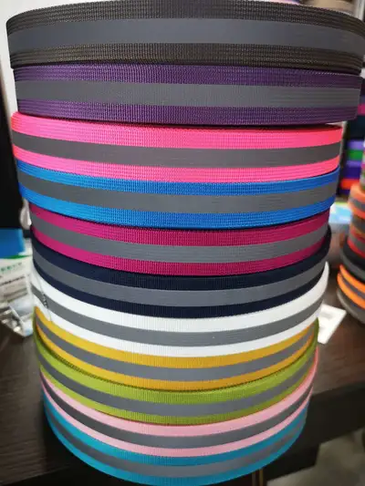 Imitation Nylon American Ribbon With Reflective Strip